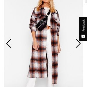 NASTYGAL NEW SHACKET brown/red